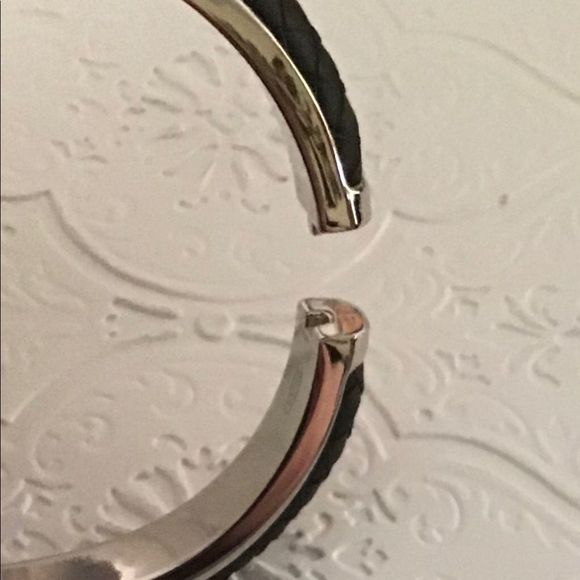 Vintage Joan Rivers Braided Leather‎ Hinged Cuffs - Picture 2 of 5